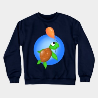 Turtle with a Balloon Crewneck Sweatshirt